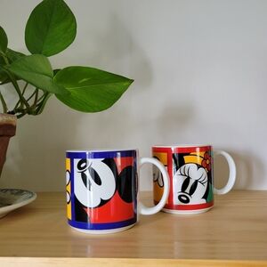 Retro Disney Colorful Character Toontown Mugs Set Tokyo Disneyland